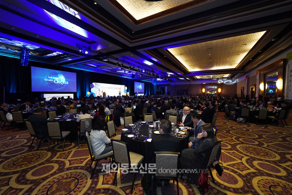 월드옥타가 주최하는 ‘제24차 세계한인경제인대회’가 10월 14일(현지시간) 오후 6시 미국 라스베이거스 MGM그랜드호텔 컨벤션센터에서 개막했다. (사진 월드옥타)