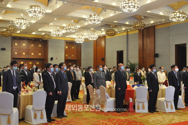 중경한국인(상)회는 9월 17일 오전 중경 크라운호텔에서 200여 명이 자리한 가운데 ‘한국광복군 창설 80주년 기념식’을 개최했다. (사진 중경한국인(상)회)