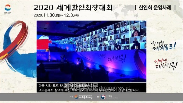 2020 세계한인회장대회 둘째 날인 12월 2일 오전 10시부터 서울 광진구 그랜드워커힐 호텔 에서는 전 세계 한인회의 모범 운영 사례를 공유하는 ‘한인회 운영사례 발표’가 있었다.