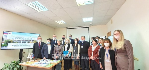 지난 3월 12일 러시아 볼로그라드국립대학교에 한국학연구소가 개원했다. (사진 카잔연방대 한국학중핵사업단)