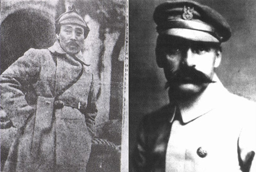 홍범도 장군(왼쪽)과 피우수드스키 장군