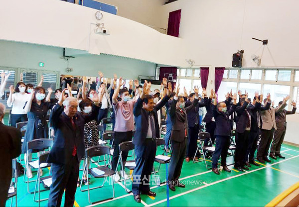 중화민국 대만한인회는 주타이베이한국대표부와 함께 지난 8월 15일 대만 타이페이한국학교에서 제75주년 광복절 기념식을 개최했다. (사진 중화민국 대만한인회)