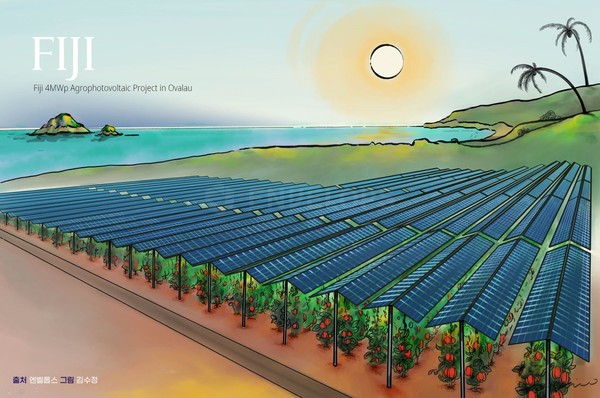 코이카가 추진 중인 ‘피지 농업공존형 태양광 발전사업’ 일러스트 조감도 (자료 코이카)