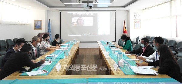 한국국제협력단운 2월 16일 유엔여성기구(UN Women), 유엔인구기금(UNFPA), 유엔개발계획(UNDP), 국제이주기구(IOM)와 ‘동티모르 젠더기반폭력 예방 및 대응 사업’ 착수식을 개최했다. (사진 한국국제협력단)