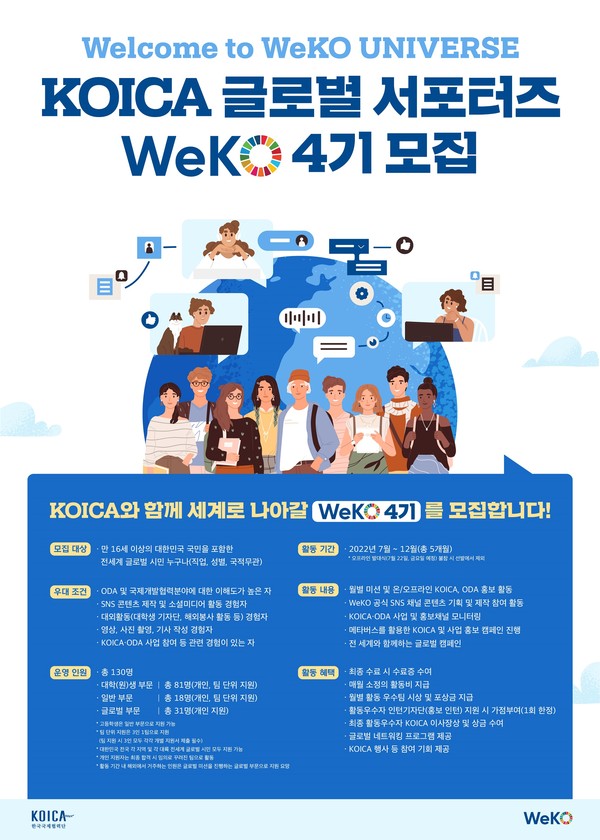 코이카 글로벌 서포터즈 위코(WeKO) 4기 모집 포스터 (사진 코이카)